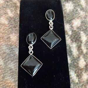 Sterling Silver & Black Onyx Dangle Earrings